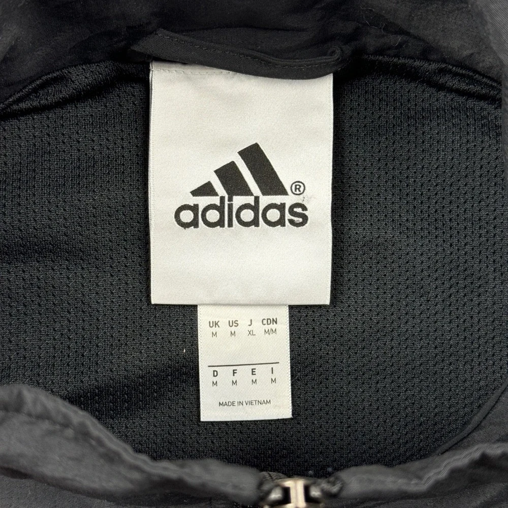 Adidas Mens Medium Colorblock Track Jacket Black Tan Windbreaker Sportswear Kit